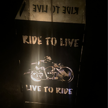 Lade das Bild in den Galerie-Viewer, Biker Motorrad Feuertonne aus 3mm Starken Stahl Steckbar für coole heiße Abende ACAB und Rive to LIVE