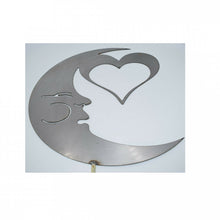 Lade das Bild in den Galerie-Viewer, Beetstecker aus Metall Mond mit Herz