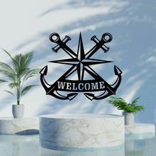 Lade das Bild in den Galerie-Viewer, Wandbild Metallschild Doppelanker Welcome