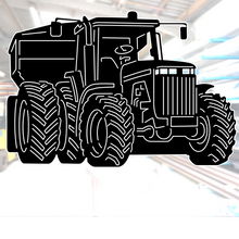 Lade das Bild in den Galerie-Viewer, Wandbild Metallschild Traktor mit Hänger
