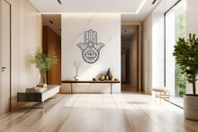 Lade das Bild in den Galerie-Viewer, Wandbild Metallschild Hamsa Handauge