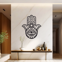 Lade das Bild in den Galerie-Viewer, Wandbild Metallschild Hamsa Handauge