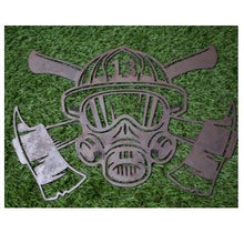 Lade das Bild in den Galerie-Viewer, Wandbild Metallschild Feuerwehrmann Fireman