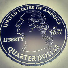 Lade das Bild in den Galerie-Viewer, Wandbild Metallschild Quarter Dollar George Washington