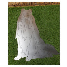 Lade das Bild in den Galerie-Viewer, Beeindruckender Collie aus Metall mit lebensechter Felloptik