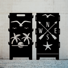 Lade das Bild in den Galerie-Viewer, Feuertonne mit kunstvollen ausschnitten im Metall