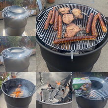 Lade das Bild in den Galerie-Viewer, Feuerfass oder feuertonne mit verschiedenen koch möglichkeiten