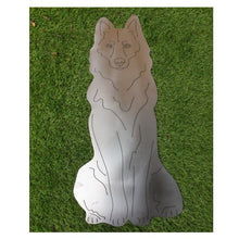 Lade das Bild in den Galerie-Viewer, Sitzender wolfähnlicher Husky in der Grösse 36 x 80 cm
