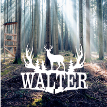Lade das Bild in den Galerie-Viewer, Metallmonogramm Jäger, personalisiert mit einem Namen Walter, vereint Eleganz und Individualität in einem einzigartigen Design.