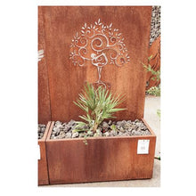 Lade das Bild in den Galerie-Viewer, Pflanzkübel mit sichschutz aus Metall in Rostig