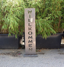 Lade das Bild in den Galerie-Viewer, Aufsteller "Willkommen" Corten