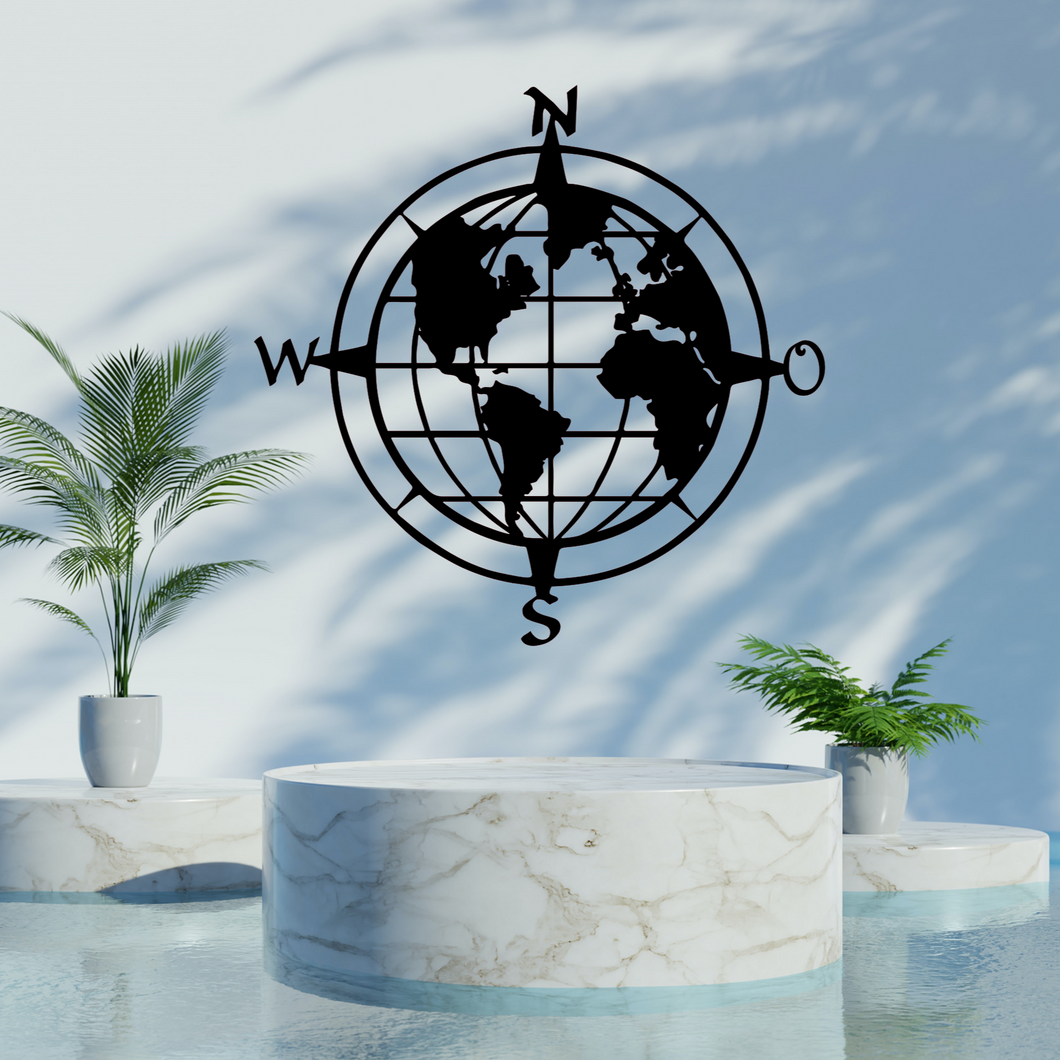 Wandbild Weltkompass