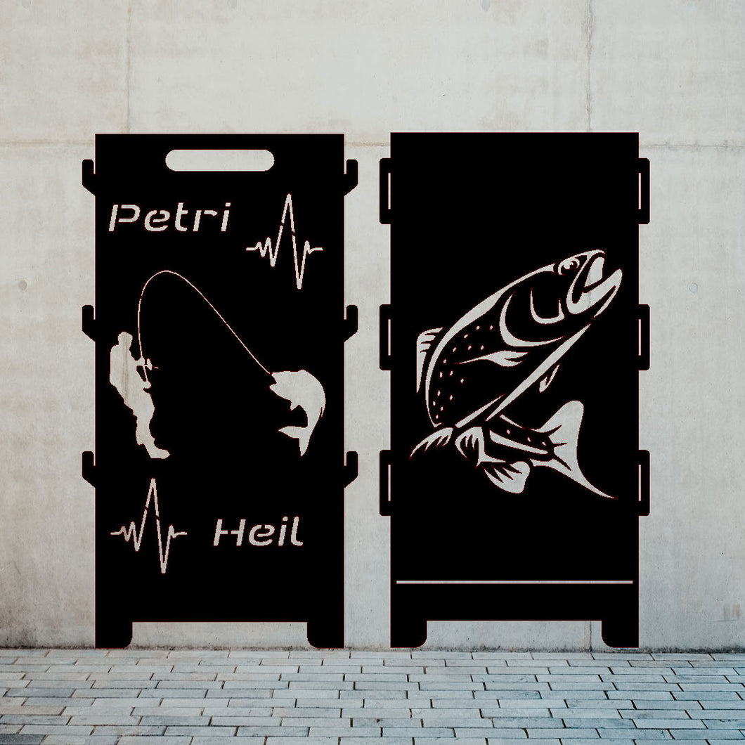 Metallbilder mit Fisch und anglen motiven