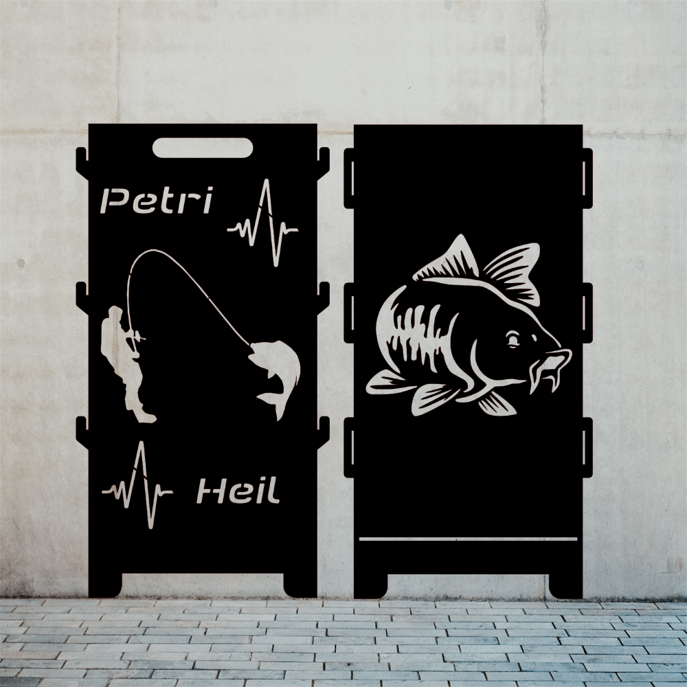 Feuertonne Angler & Karpfen Petri Heil