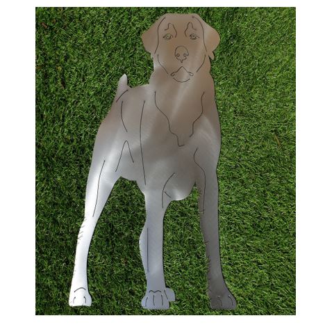 Handgefertigter Labrador Aufsteller aus hochwertigem Stahl in der Größe 40 x 60 cm