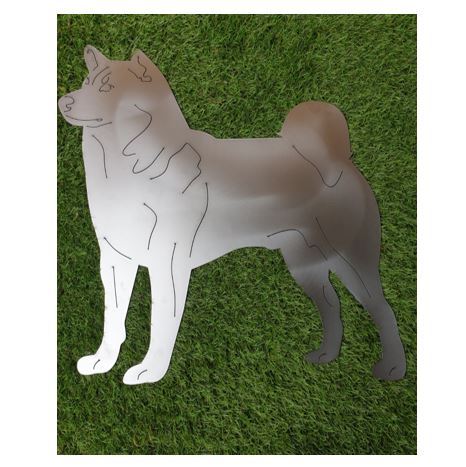 Shiba Inu als Gartenstecker oder Wanddeko in der Grösse 41 x 40 cm